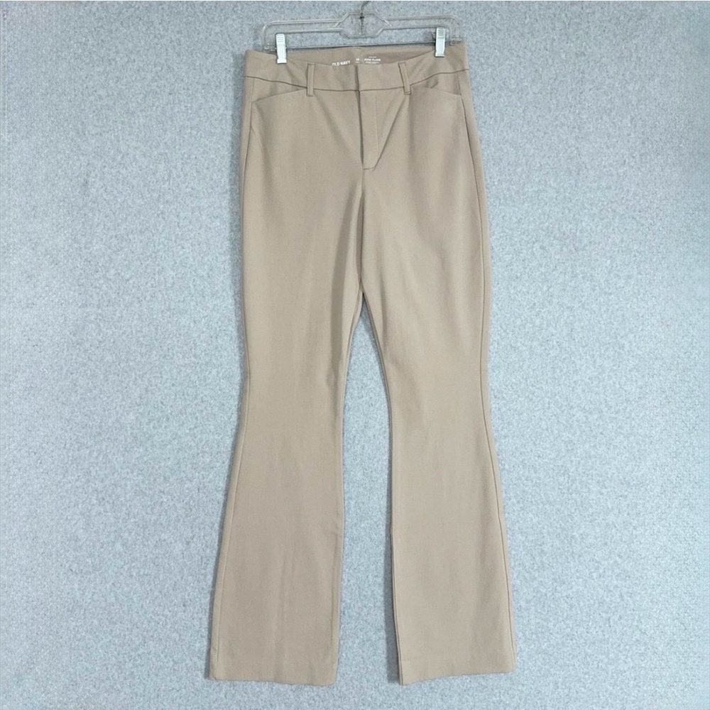 Old Navy Pixie Flare Pants Womens 8 Tall Beige Mocha Taffy High Rise Preppy READ